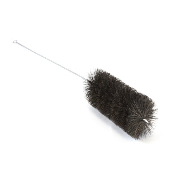 Flue Brush 125mm wide x 1650mm - This flue brush is ideal for cleaning flues and airways on hard to reach areas in range cookers. 125mm diameter flue brush head made from Gumati. Total length 1650mm, diameter of brush 125mm.