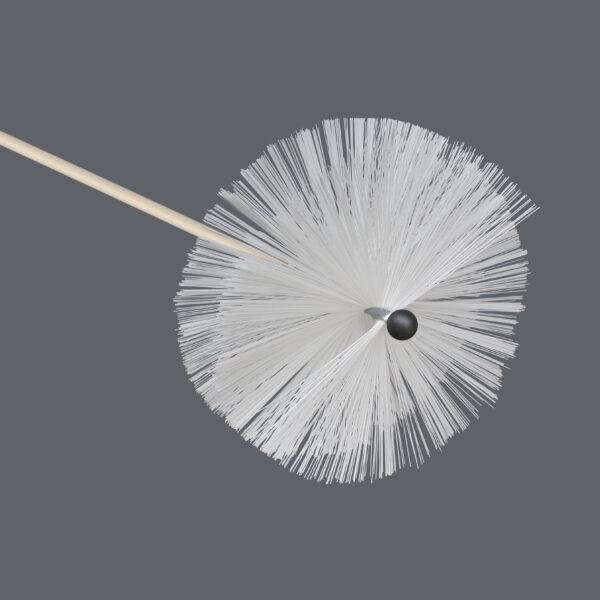 14" Soft Bristle Chimney Brush - RodStation offers a full range of chimney sweeping brushes suitable to use with either our 1/2″ Whitworth flexible liner rods which are designed for flexible liner and insulated chimneys systems or our 3/4″ Universal rigid chimney rods for masonry unlined chimneys. Our chimney brushes are hand made and available in soft (white) and medium (orange) bristle suitable for flexible liners and stainless steel flue pipe and hard (grey) and extra hard (black) for larger masonry flues. A protective ball end is fitted to brushes with a 1/2″ whitworth fitting only.
