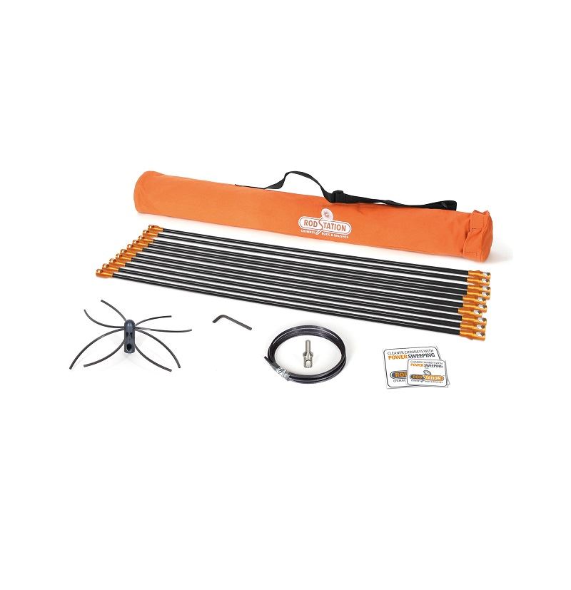 Power chimney sweeping kit