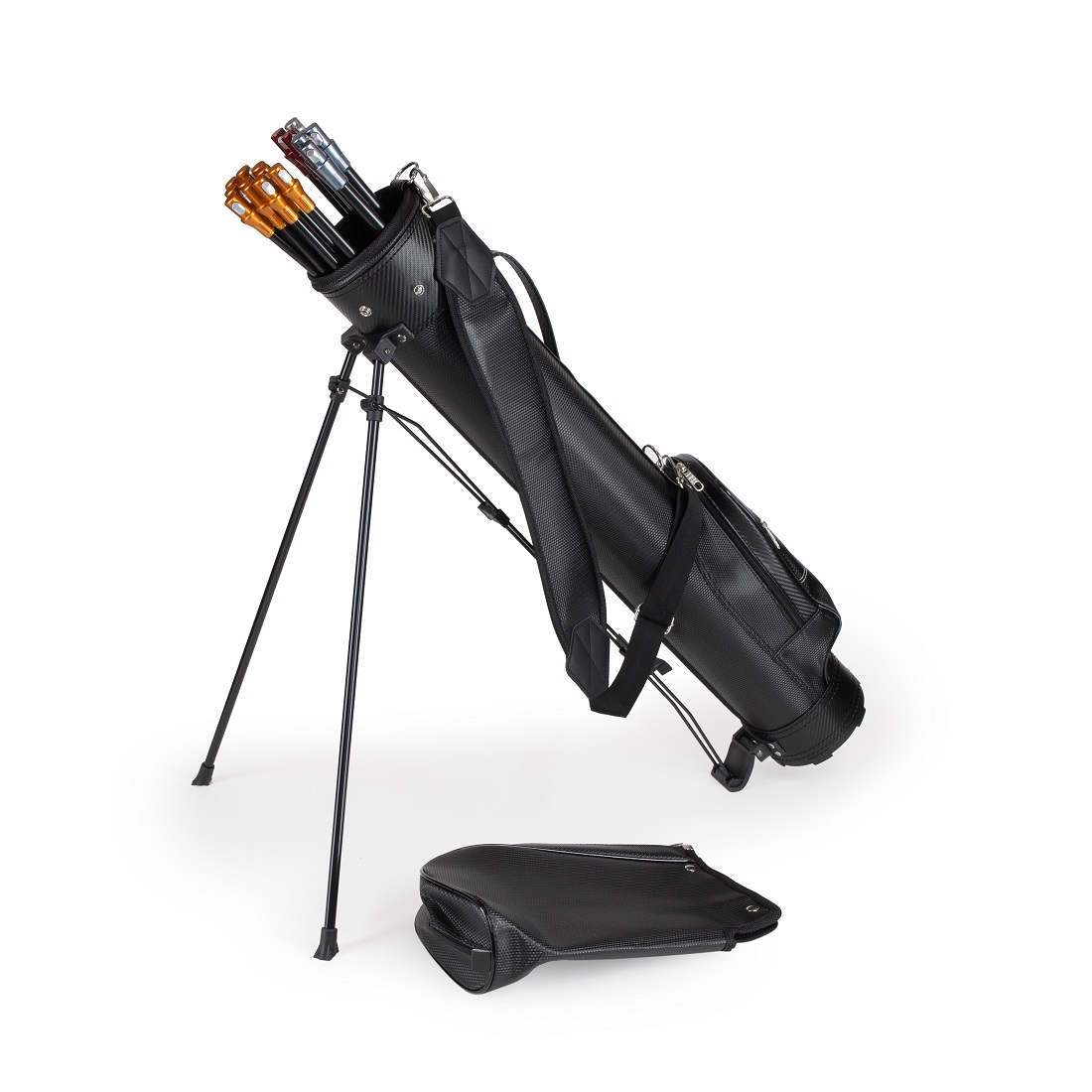 Golf bag with chimney rods